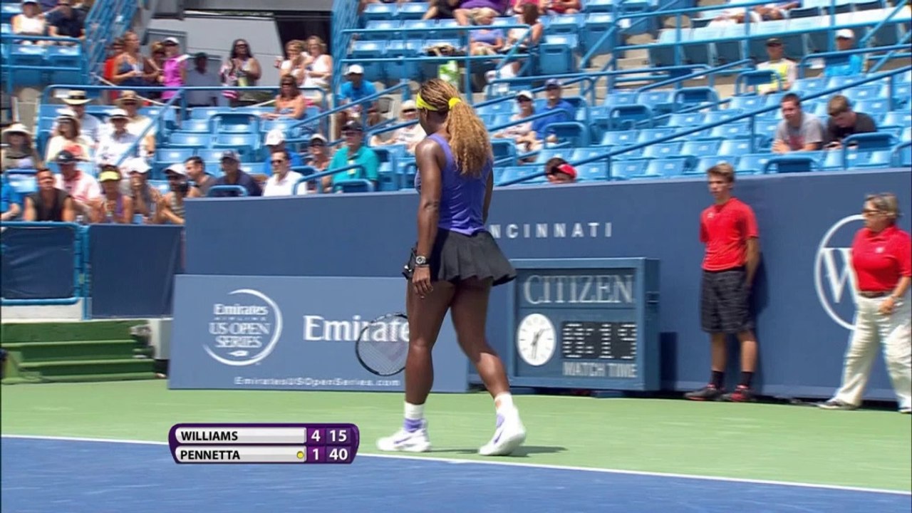 WTA Cincinnati: S. Williams bt Pennetta (6-2 6-2)
