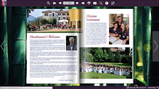 Flipbuilder: Animée mobile conviviale université & lycée brochure 3D pour les étudiants et les parents