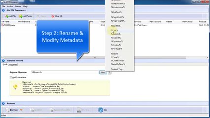 How can I rename a PDF file and change its properties with ease?