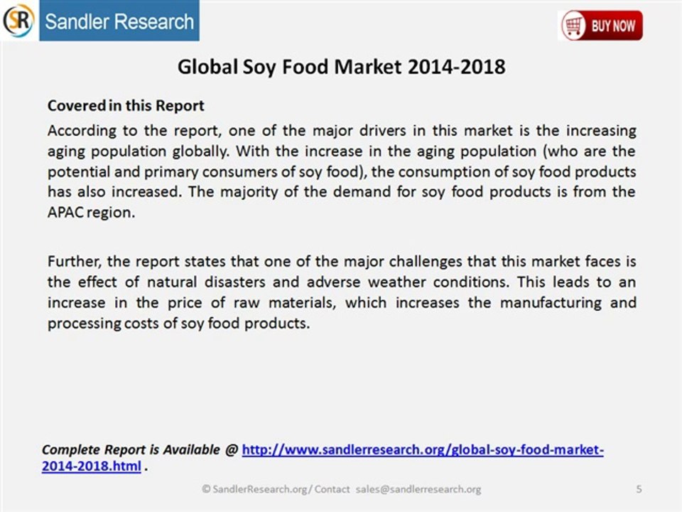 Global Soy Food Market 2014-2018