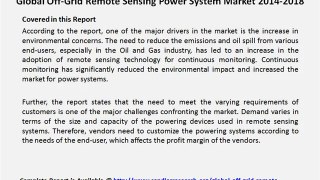 Global Off-Grid Remote Sensing Power System Market 2014-2018