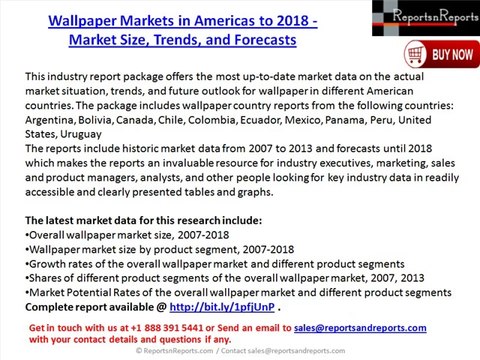 Wallpaper Markets in Americas to 2018 - Market Size, Trends, and Forecasts