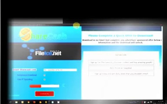 sharecash cleanfiles fileice downloader bypass survay 2017