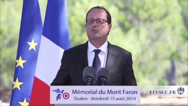 Au Mont Faron, Hollande exalte le passé glorieux de la libération de la France