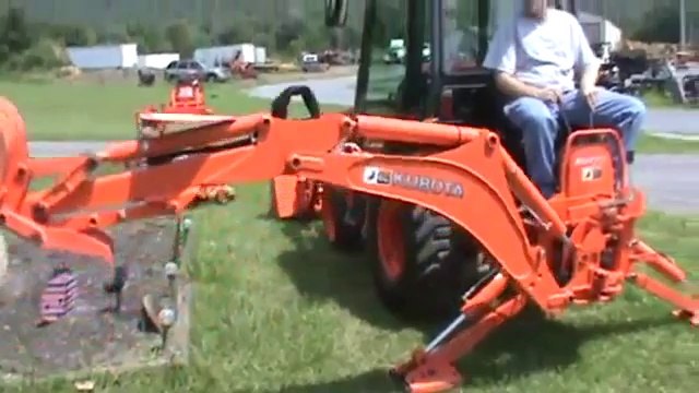 2012 Kubota B3000 Tractor Loader Backhoe Belly Mower Cab Heat Air Forks Package