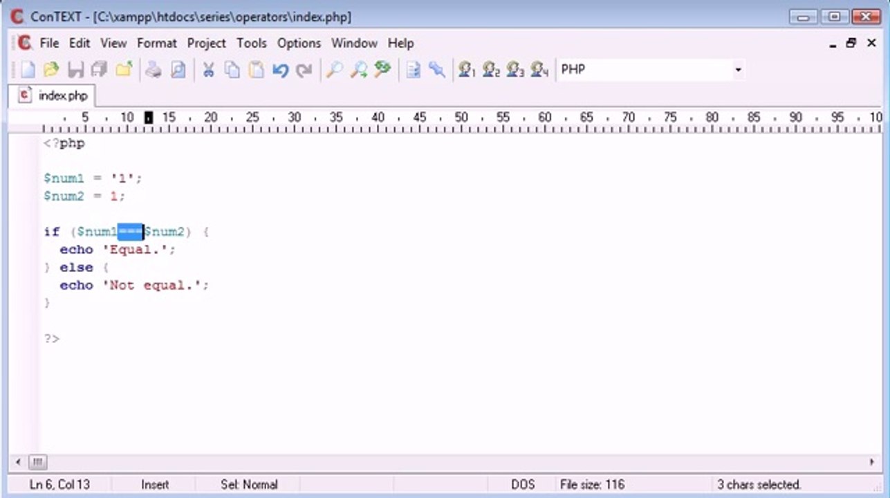 Beginner PHP Tutorial - 24 - Triple Equals_‏(www.itcollege4u.com)