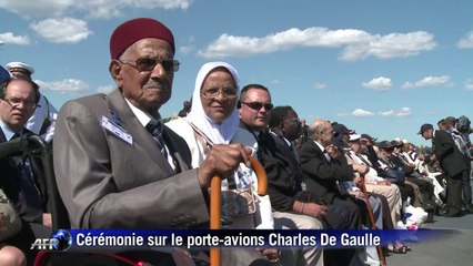 Cérémonies: vétérans et délégations à bord du Charles-de-Gaulle