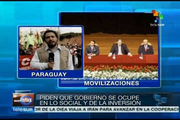 Скачать видео: Organizaciones sociales protestan contra el gobierno en Paraguay