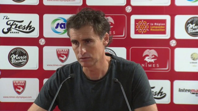 Conférence de presse Nîmes Olympique - Dijon FCO (2-2) : José PASQUALETTI (NIMES) - Olivier DALL'OGLIO (DFCO) - 2014/2015