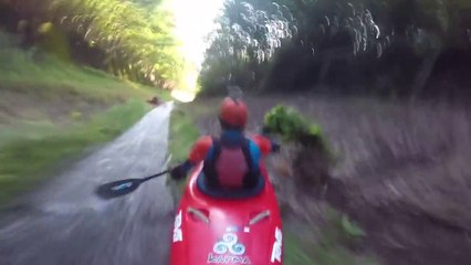 Kayakers Lose Control in Drainage Ditch