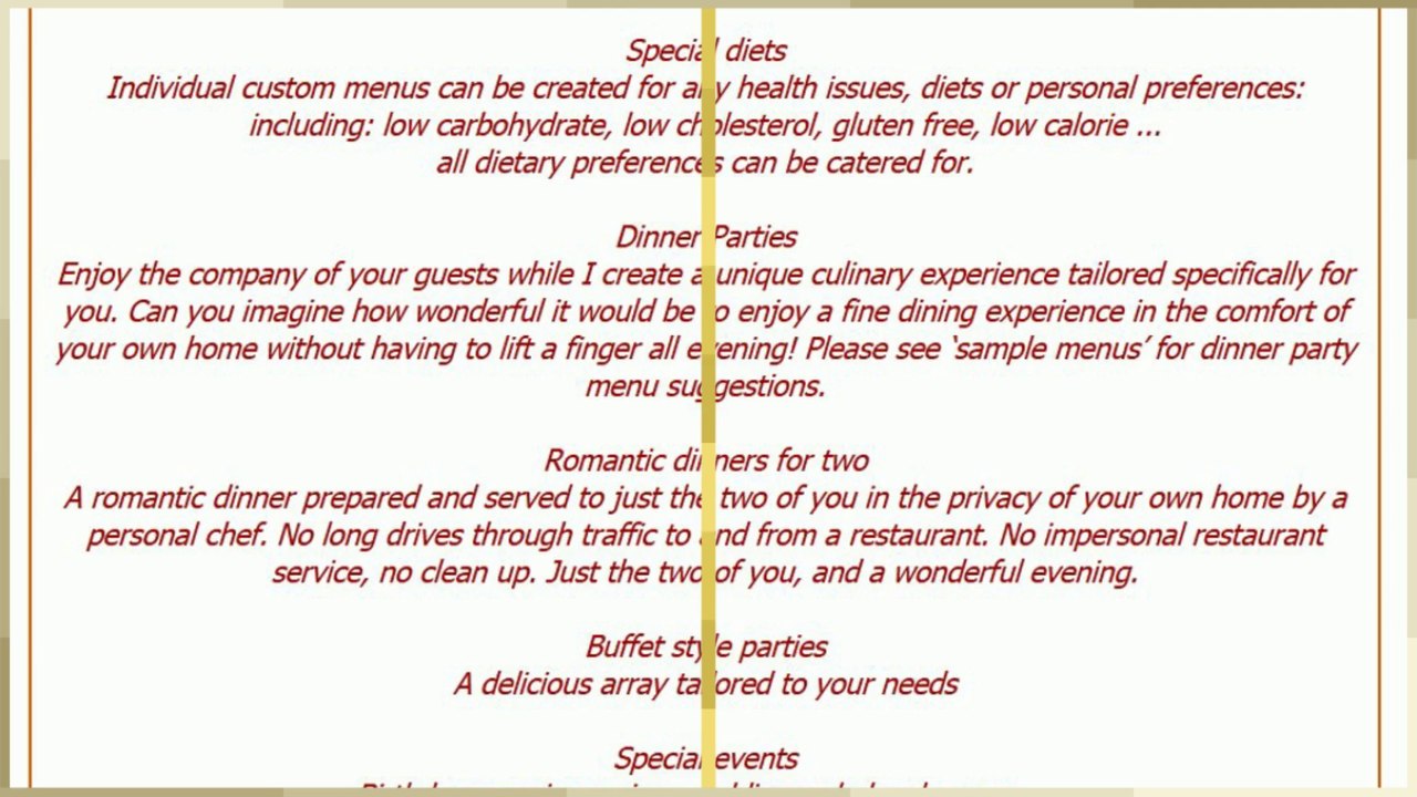 Gorman's Kitchen Personal Chefs San Diego