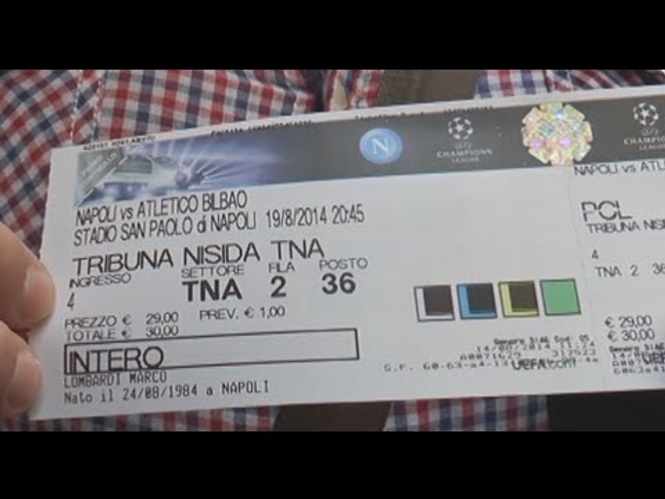 Napoli - Verso il tutto esaurito al San Paolo contro il Bilbao (16.08.14)