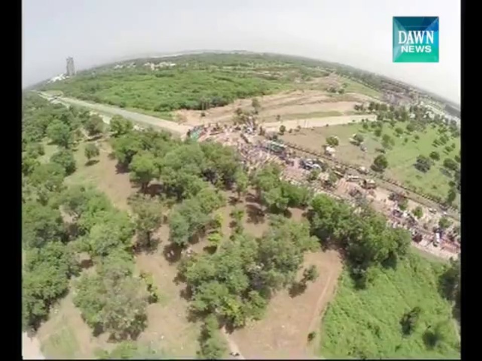 Drone's eye view of Pakistan Awami Tehrik's Islamabad sit-in