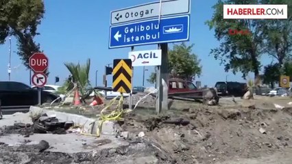 Lapseki'de Yol Çalışması Ulaşımı Olumsuz Etkiledi