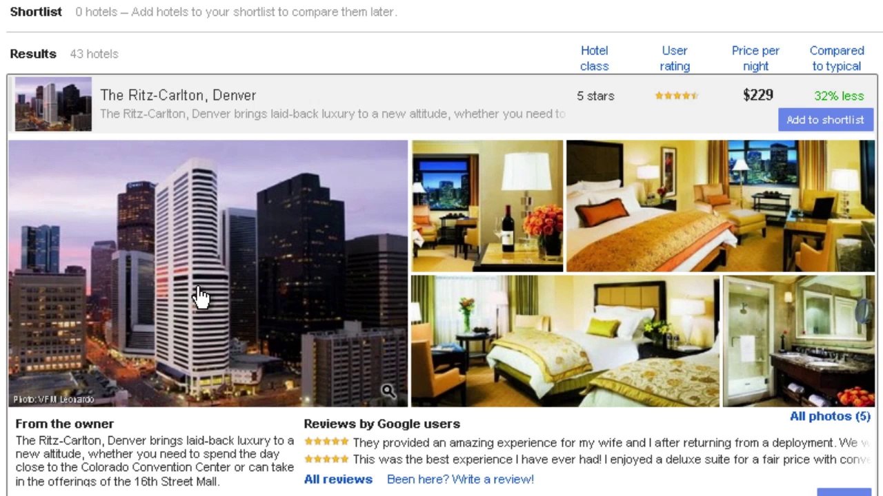 Hotel Finder & Evolution of GoogleTravel