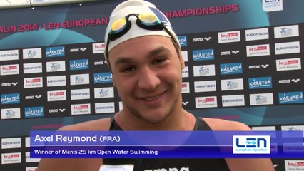 Axel Reymond, winner of men's 25 km Open Water Swimming – Day 5, Berlin 2014