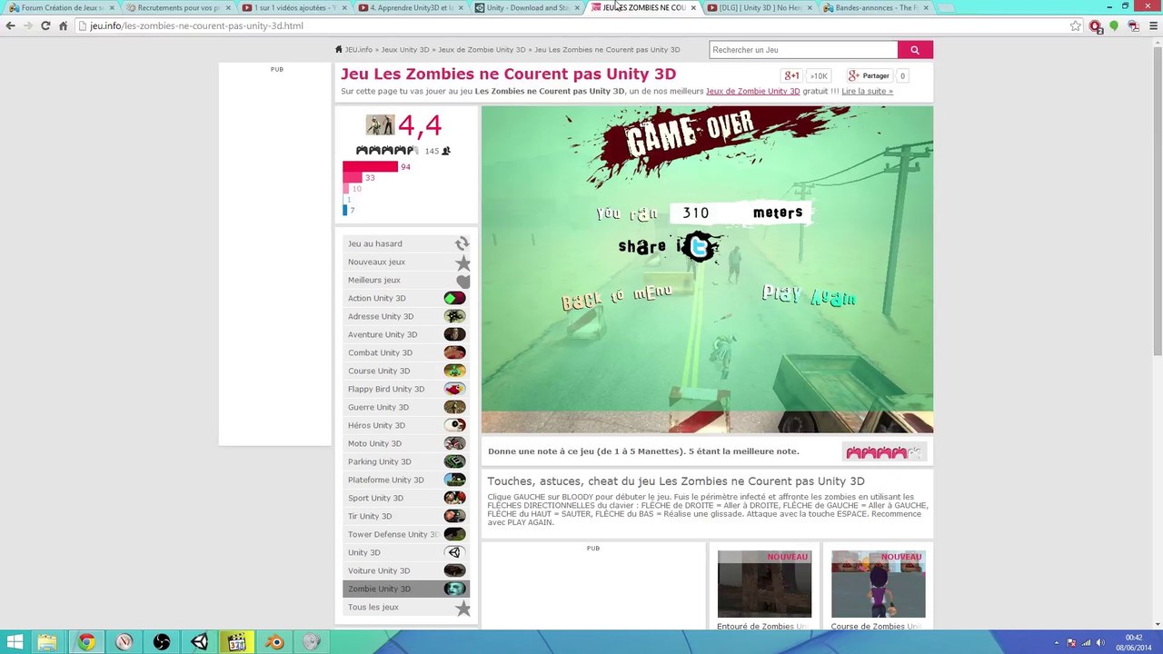 Unity 3D tutoriel Partie 2 présentation de Unity3D fr