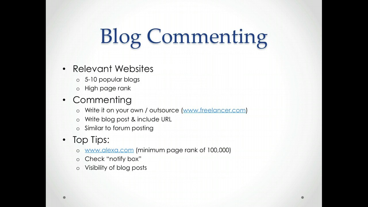 BONUS VIDEO – Blog Commenting