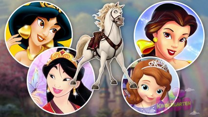The Four Princess Riding a horses - Jasmine Mulan Sofia Belle