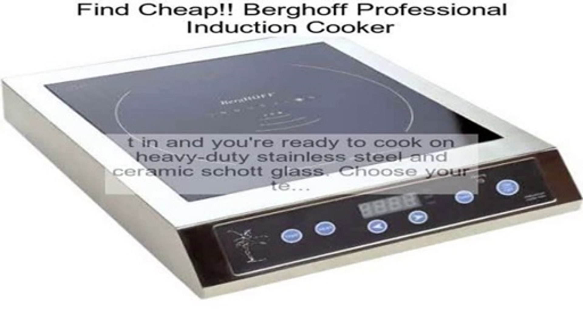 Berghoff Professional Induction Cooker Review Video Dailymotion