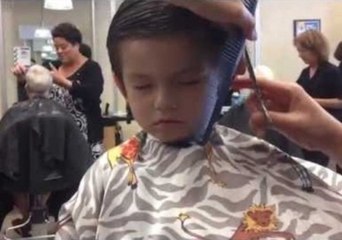 Toddler Falls Asleep During Haircut