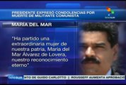 Maduro expresó condolencias por muerte de María del Mar Álvarez