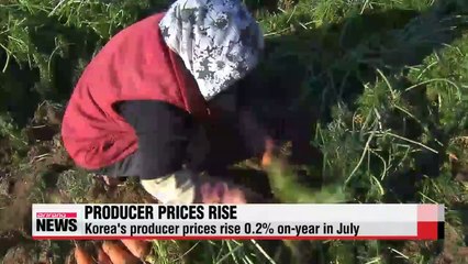 Korea's producer prices rise 0.2p on-year in July