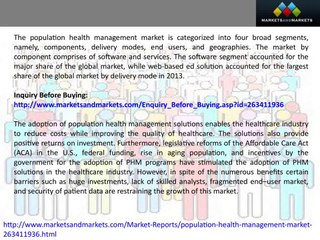 Population Health Management Market by Component &  Delivery Mode - 2018