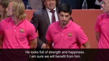 Barcelona players on  6 - 0  thrashing of León and Luis Suárez signing
