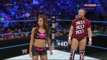 AJ Kisses CM Punk & Daniel Bryan on SmackDown 2012.07.03 Version 2 (Different Camera Angle)