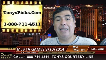 Wednesday MLB Free Picks TV Games Betting Predictions 8-20-2014