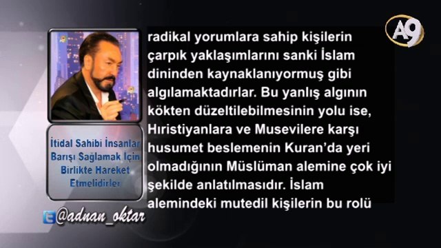 Adnan Oktar'ın Yabancı Basındaki Makaleleri - İtidal sahibi insanlar barışı sağlamak için birlikte hareket etmelidirler