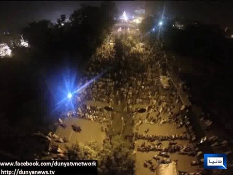 Dunya News - Exclusive Coverage Of Azadi March, Inqilab March Through Aerial Camera