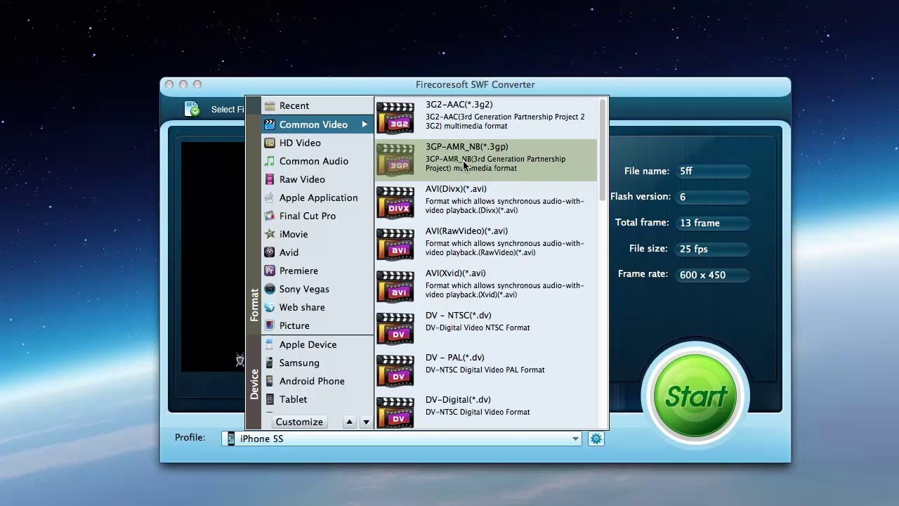 How to convert SWF video to 3GP file