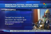 Misión palestina asegura Israel ha hecho fracasar negociaciones de paz
