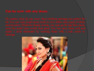 Blue Stone Stud Earrings