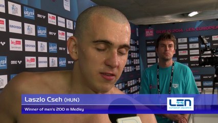 Laszlo Cseh, winner of men's 200 m Medley – Day 8, Berlin 2014
