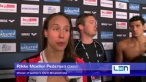Rikke Moeller Pedersen, winner of women's 100 m Breaststroke – Day 8, Berlin 2014