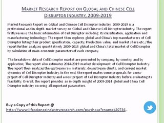 Global and China Cell Disruptor Industry Research Report and Forecast to 2019