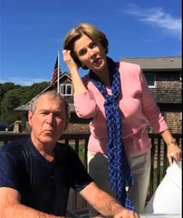 George W. Bush Gets A Bucket Of Ice Dumped On His Head