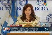 Cristina Fernández destaca proyecto de ley para pago de deudas