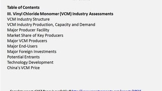 Vinyl Chloride Monomer (VCM) Markets in China