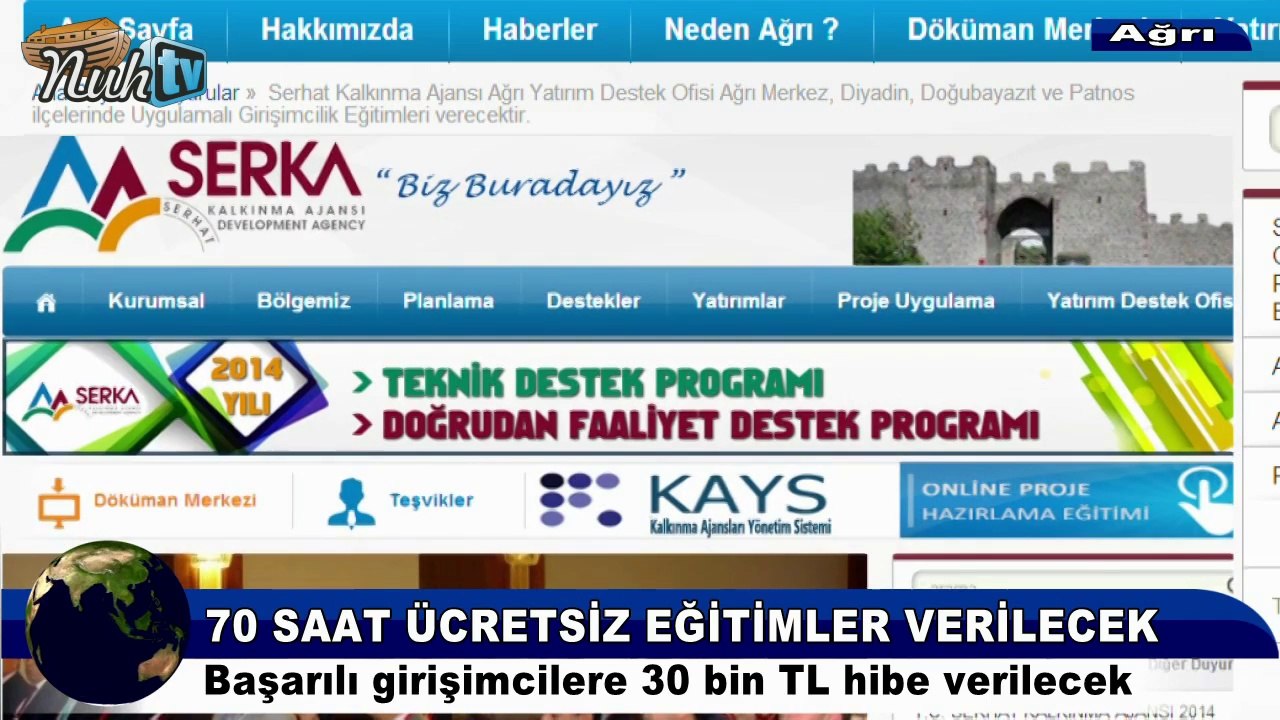 Ağrıda Uygulamalı Girişimcilik Eğitimi SERKA