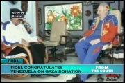 Fidel congratulates Venezuela for Gaza aid