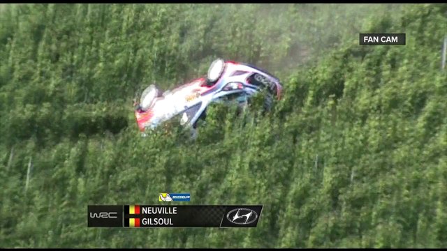 WRC 2014 Allemagne Neuville Big Crash Rollover Shakedown