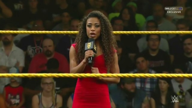 NXT: 08/21/14- JoJo announcing Sin Cara & Kalisto vs Sami Zayn & Adam Rose