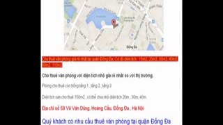 CHO THUÊ VĂN PHÒNG QUẬN ĐỐNG ĐA - 0917 501 987