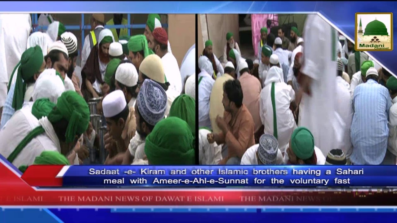 News 10 Aug - Lovers of the Holy Prophet having a meal with Ameer e Ahle Sunnat