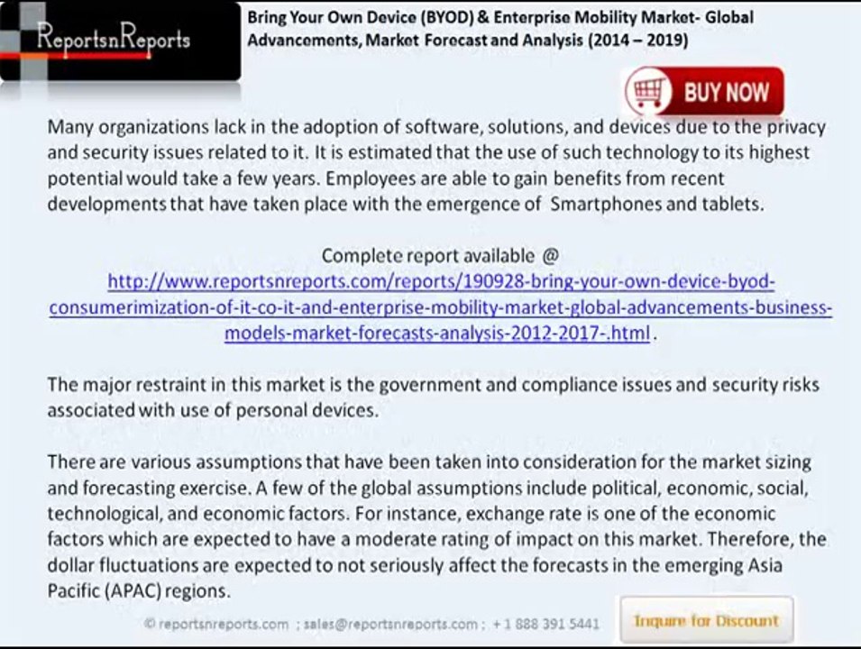 Bring Your Own Device (BYOD) Market Global Research Report to 2019