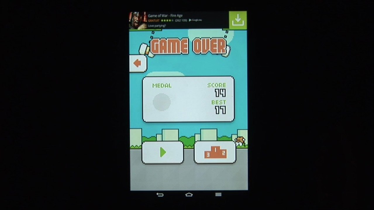 Vidéo Swing Copters : on a fait un score de 29 ! mais...
